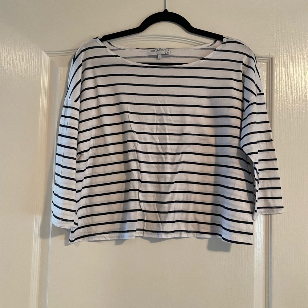 Daydreamer LA White/Navy Stripe Tee